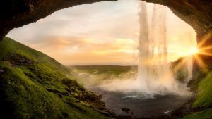 vista de la cascada en portal 1 del 1